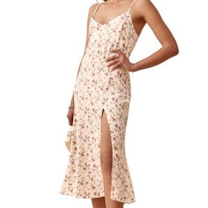 Reformation white floral midi Crimini dress